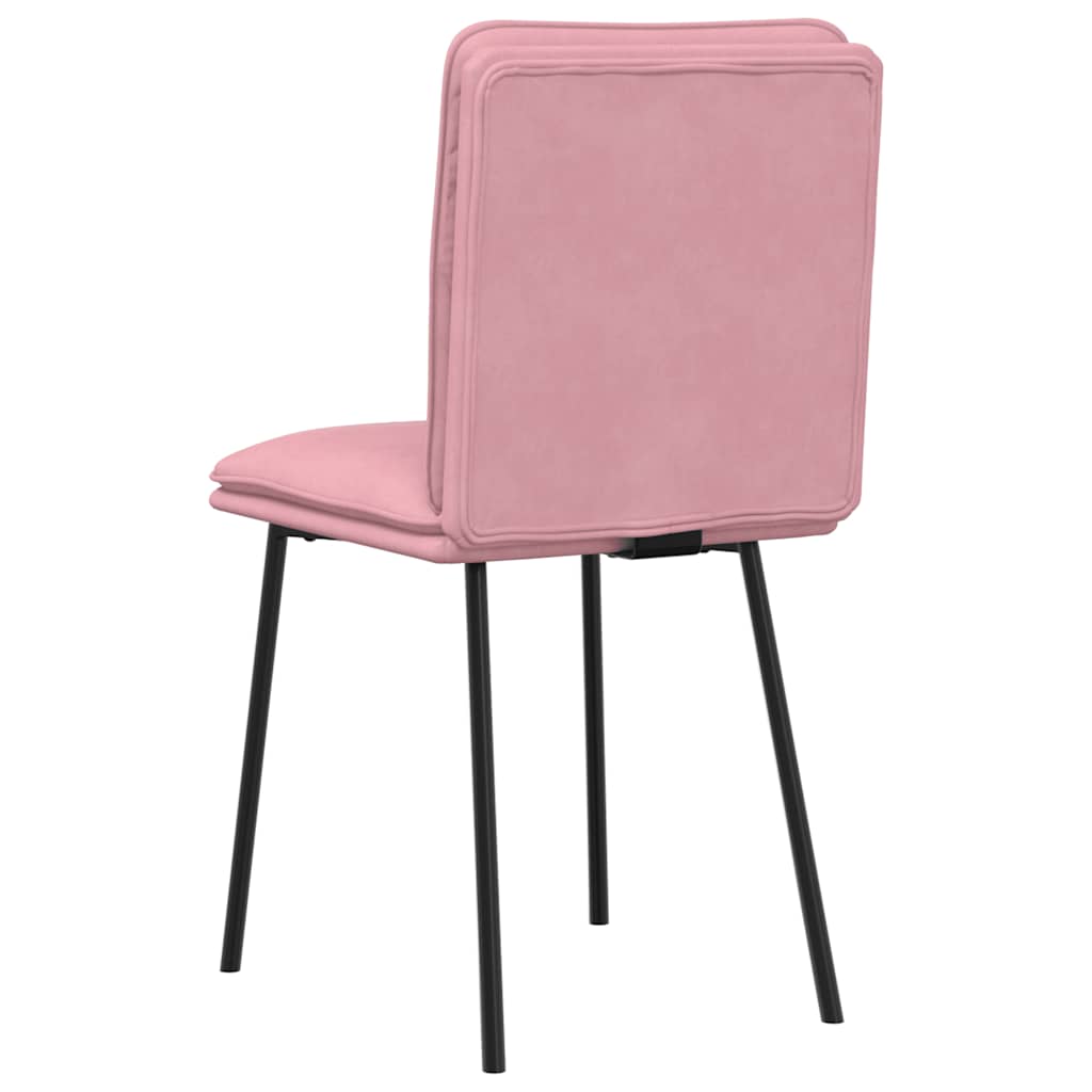 vidaXL Sillas de comedor 2 unidades terciopelo rosa