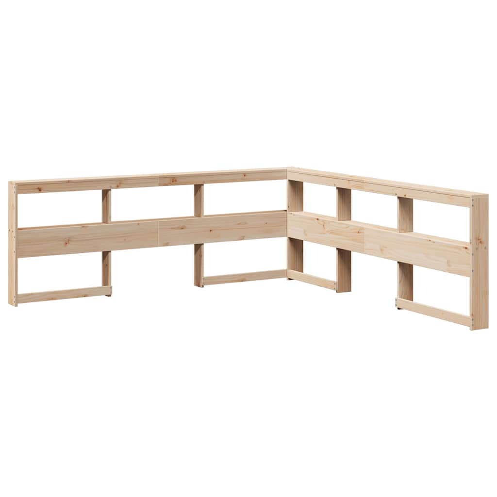 vidaXL Cabecero librería en forma de L madera maciza de pino 200 cm