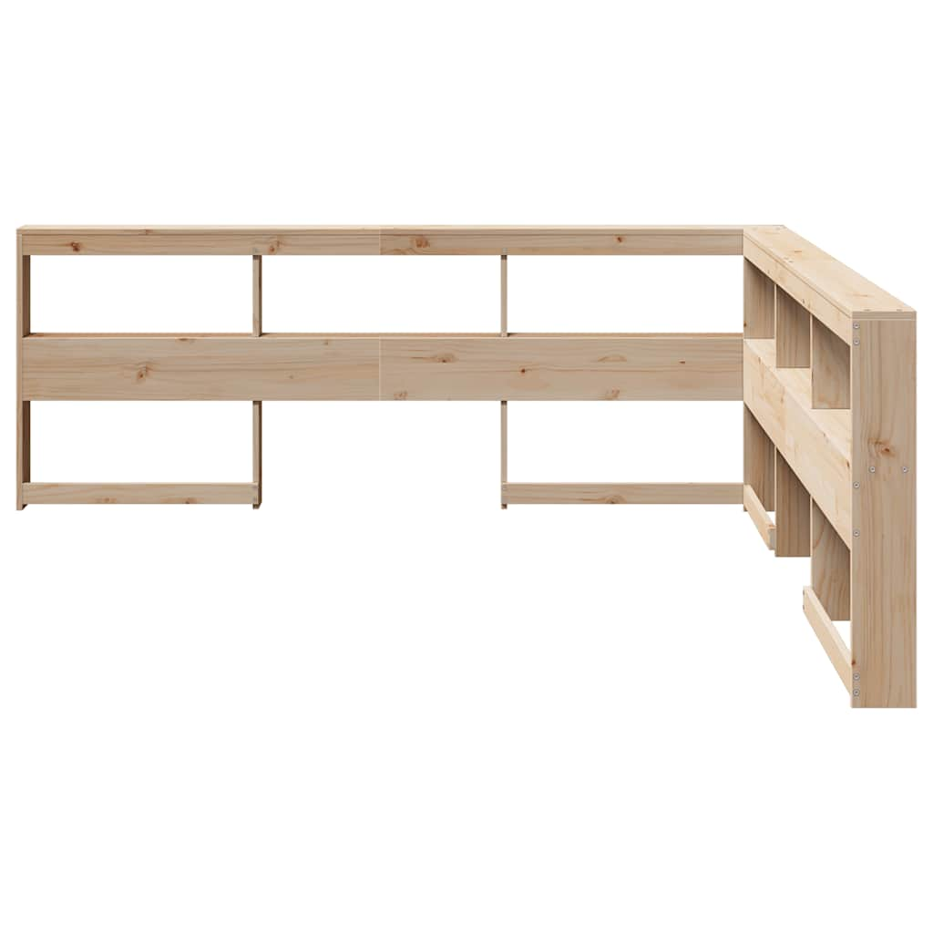 vidaXL Cabecero librería en forma de L madera maciza de pino 200 cm