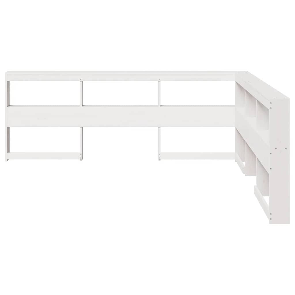 vidaXL Cabecero librería en forma L madera maciza pino blanco 180 cm