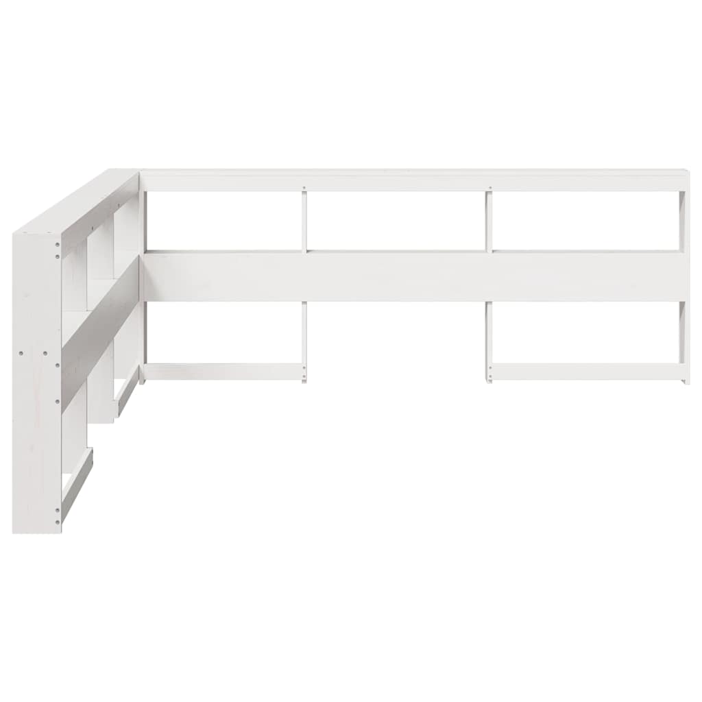 vidaXL Cabecero librería en forma L madera maciza pino blanco 180 cm