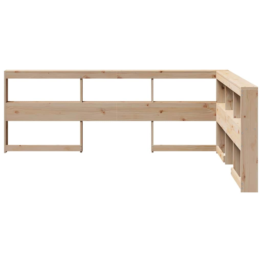 vidaXL Cabecero librería en forma de L madera maciza de pino 160 cm