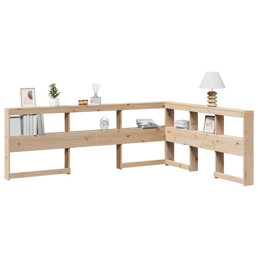 vidaXL Cabecero librería en forma de L madera maciza de pino 160 cm