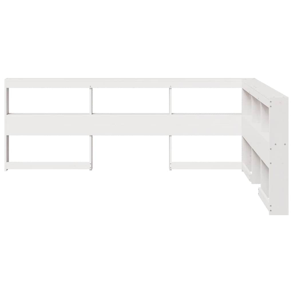 vidaXL Cabecero librería en forma L madera maciza pino blanco 160 cm