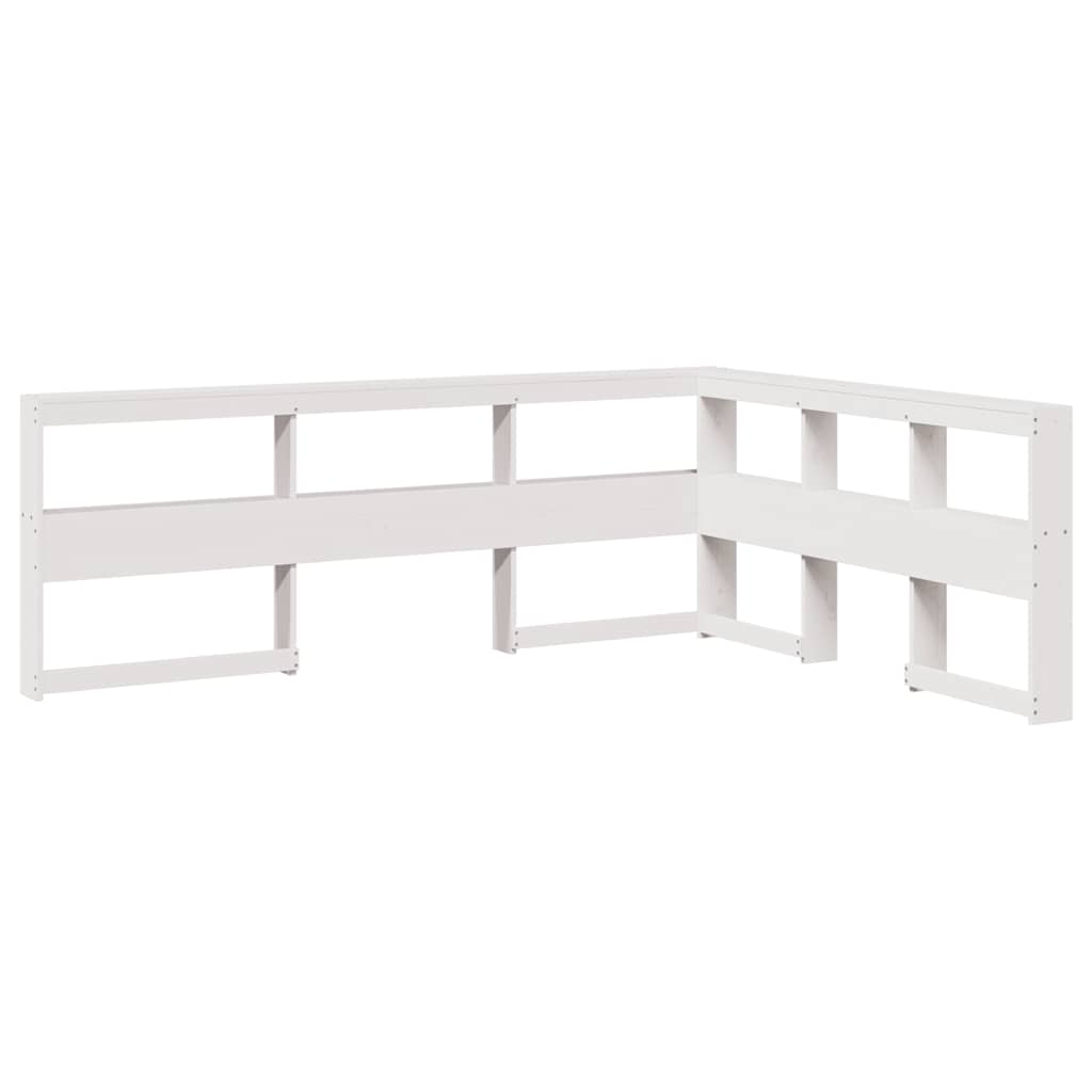 vidaXL Cabecero librería en forma L madera maciza pino blanco 150 cm