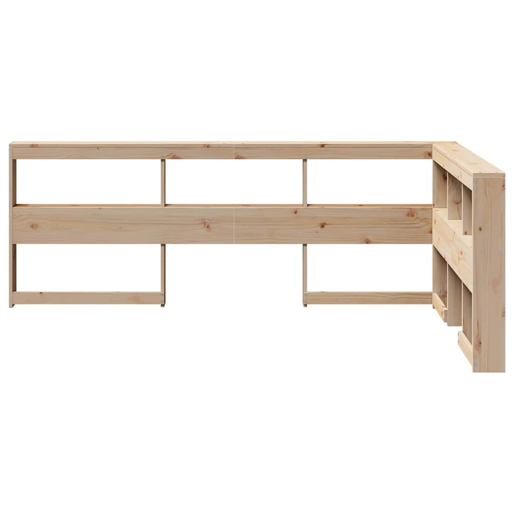 vidaXL Cabecero librería en forma de L madera maciza de pino 120 cm