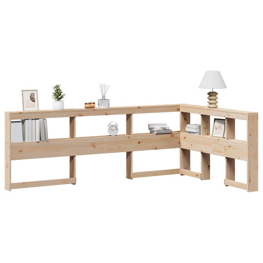 vidaXL Cabecero librería en forma de L madera maciza de pino 120 cm