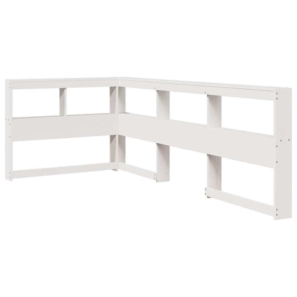 vidaXL Cabecero librería en forma de L madera maciza pino blanco 100cm