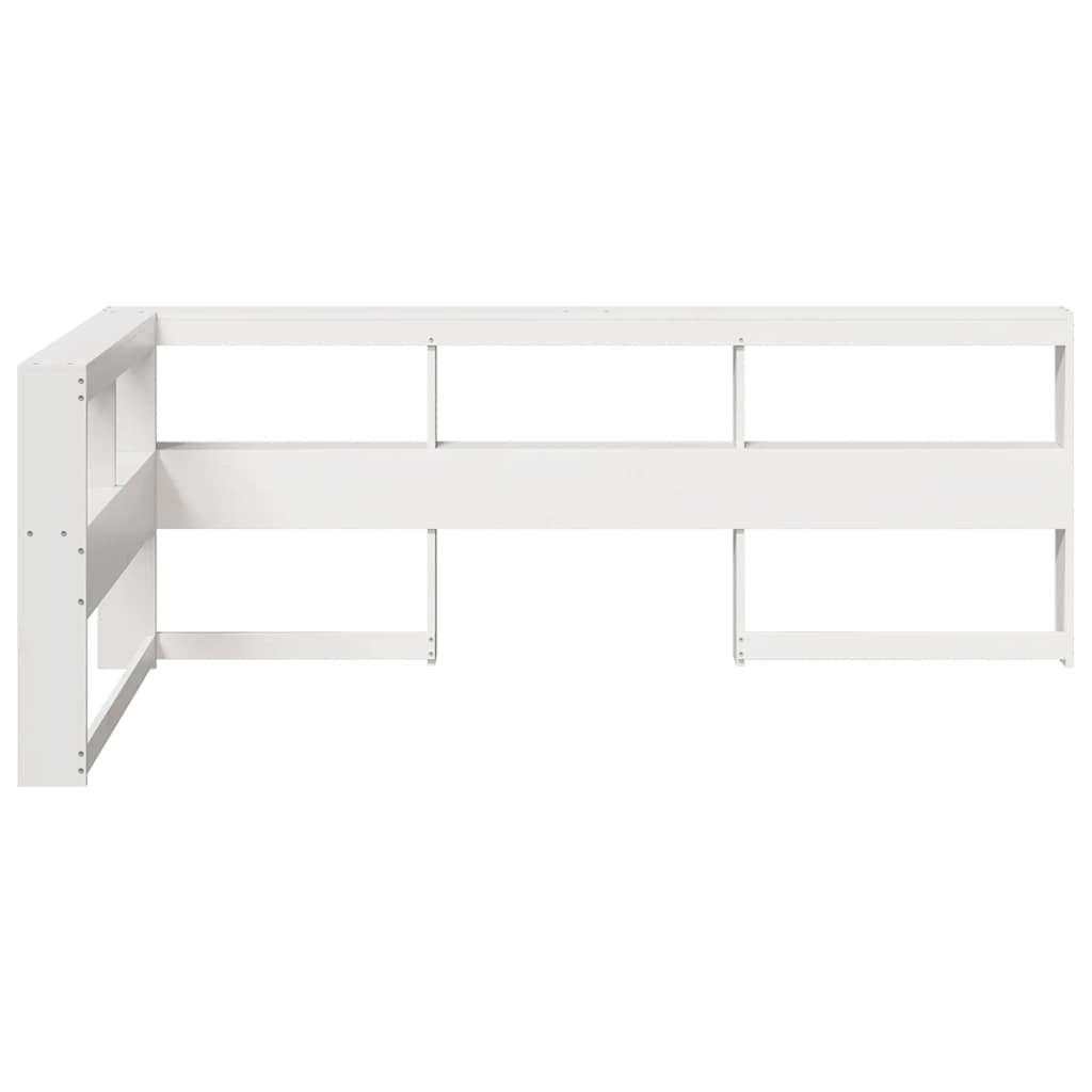 vidaXL Cabecero librería en forma de L madera maciza pino blanco 100cm