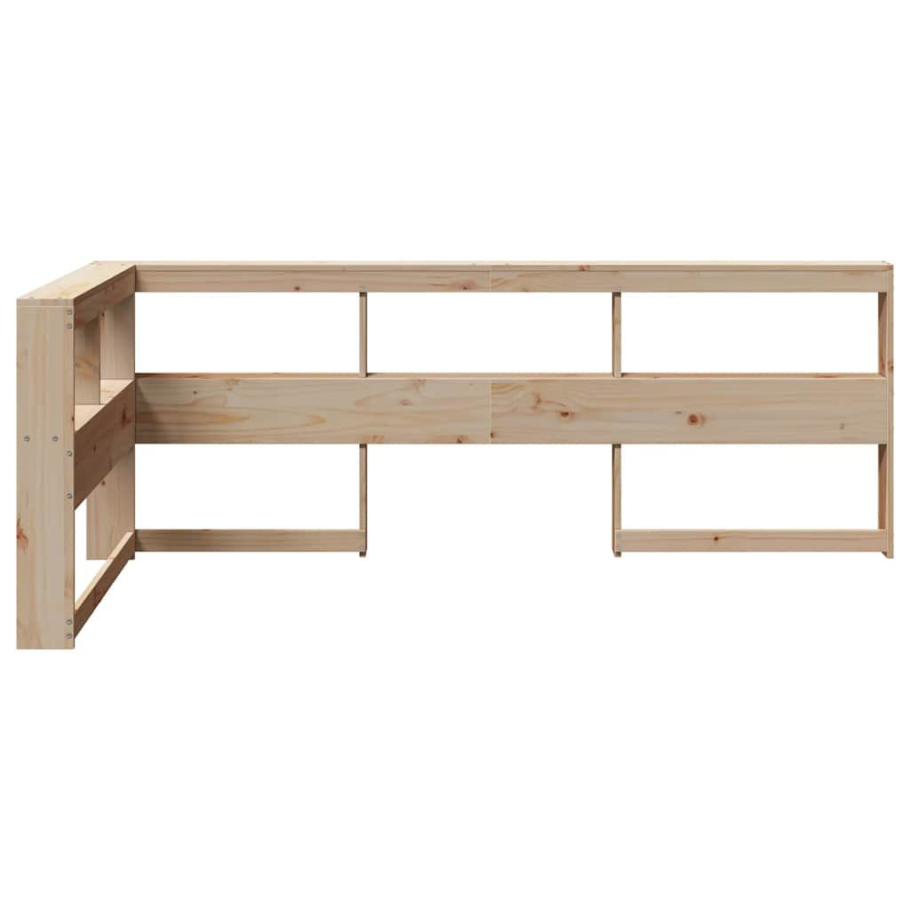 vidaXL Cabecero librería en forma de L madera maciza de pino 80 cm