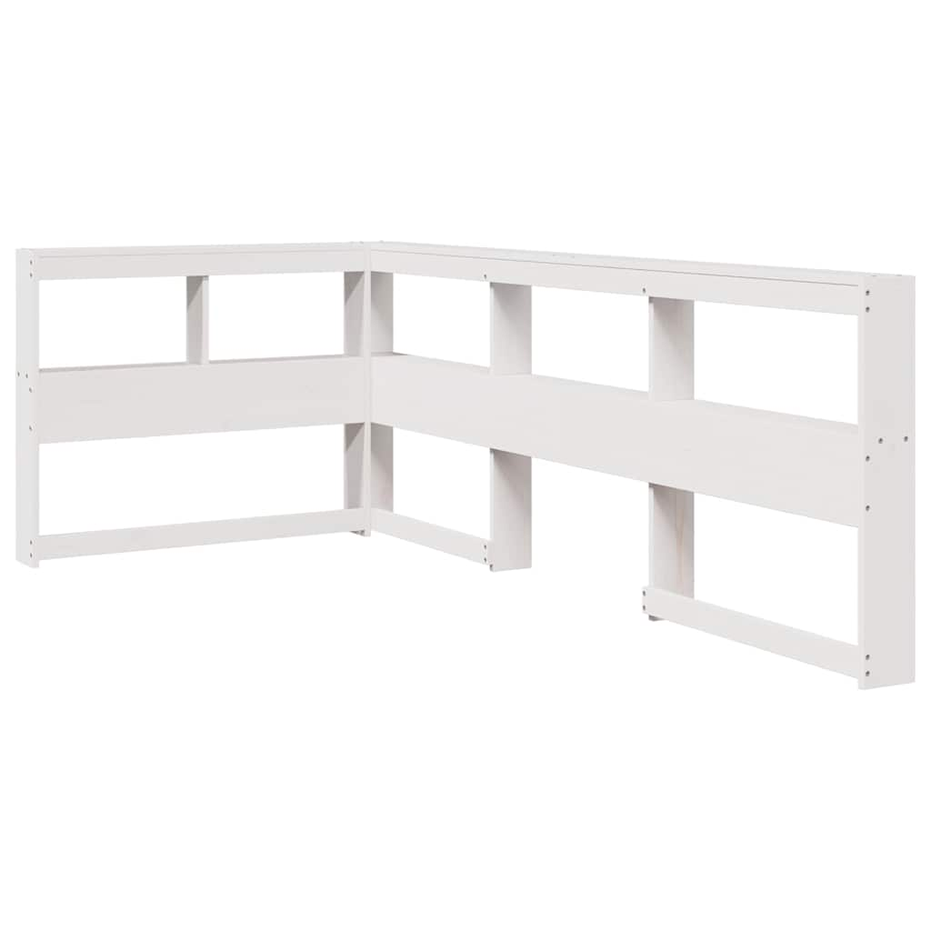 vidaXL Cabecero librería en forma L madera maciza pino blanco 80 cm