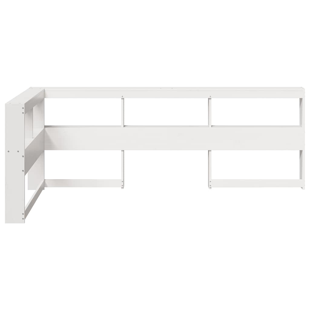 vidaXL Cabecero librería en forma L madera maciza pino blanco 80 cm