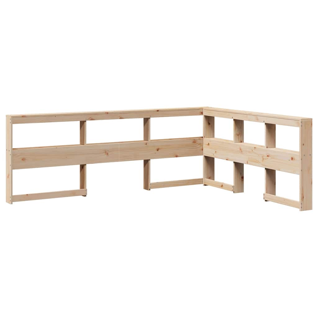 vidaXL Cabecero librería en forma de L madera maciza de pino 40 cm