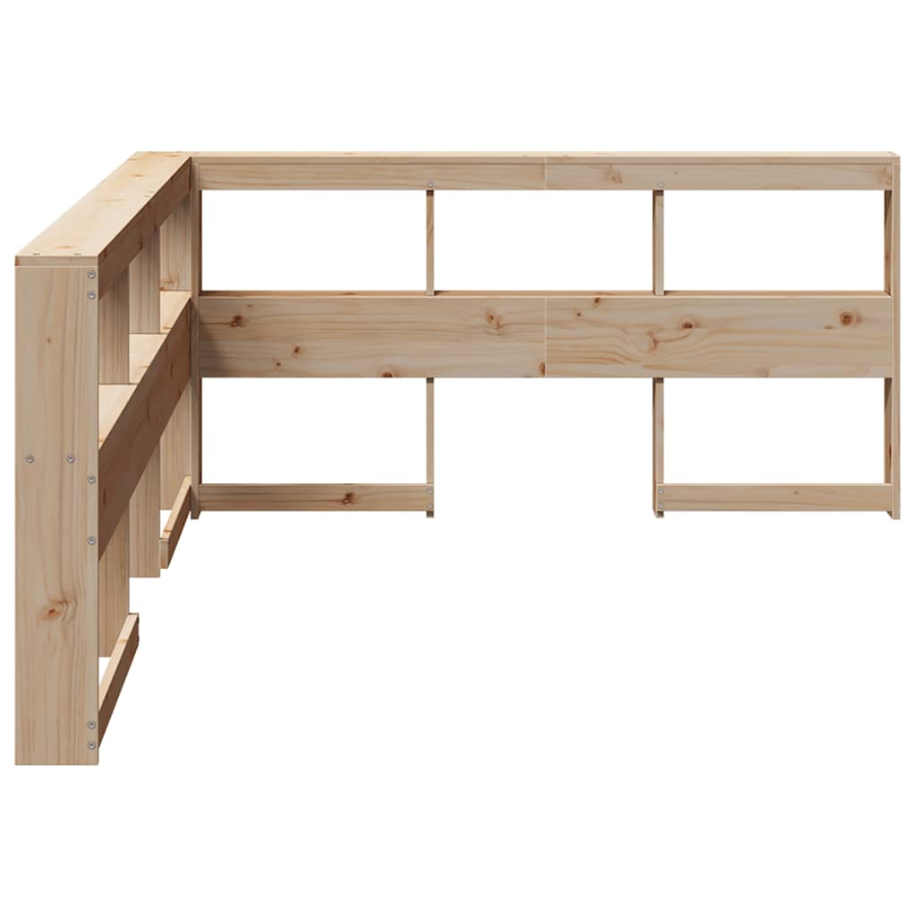 vidaXL Cabecero librería en forma de L madera maciza de pino 40 cm