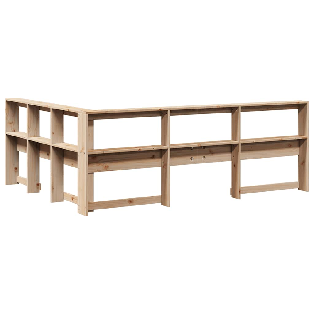 vidaXL Cabecero librería en forma de L madera maciza de pino 40 cm