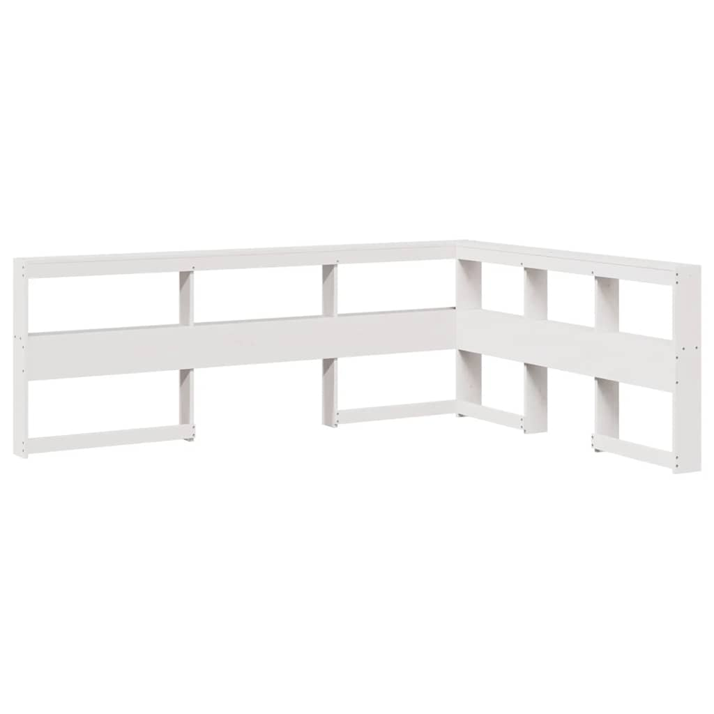 vidaXL Cabecero librería en forma L madera maciza pino blanco 40 cm