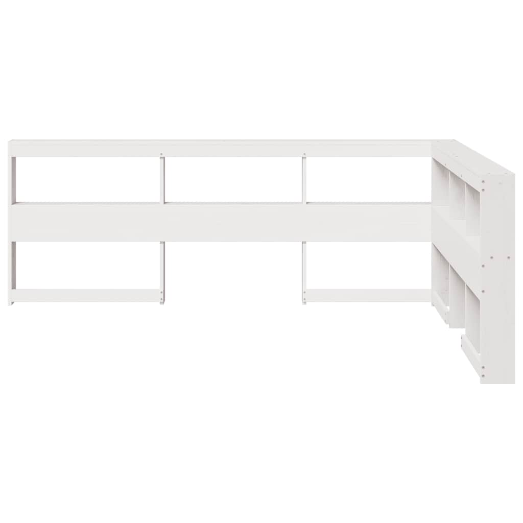 vidaXL Cabecero librería en forma L madera maciza pino blanco 40 cm