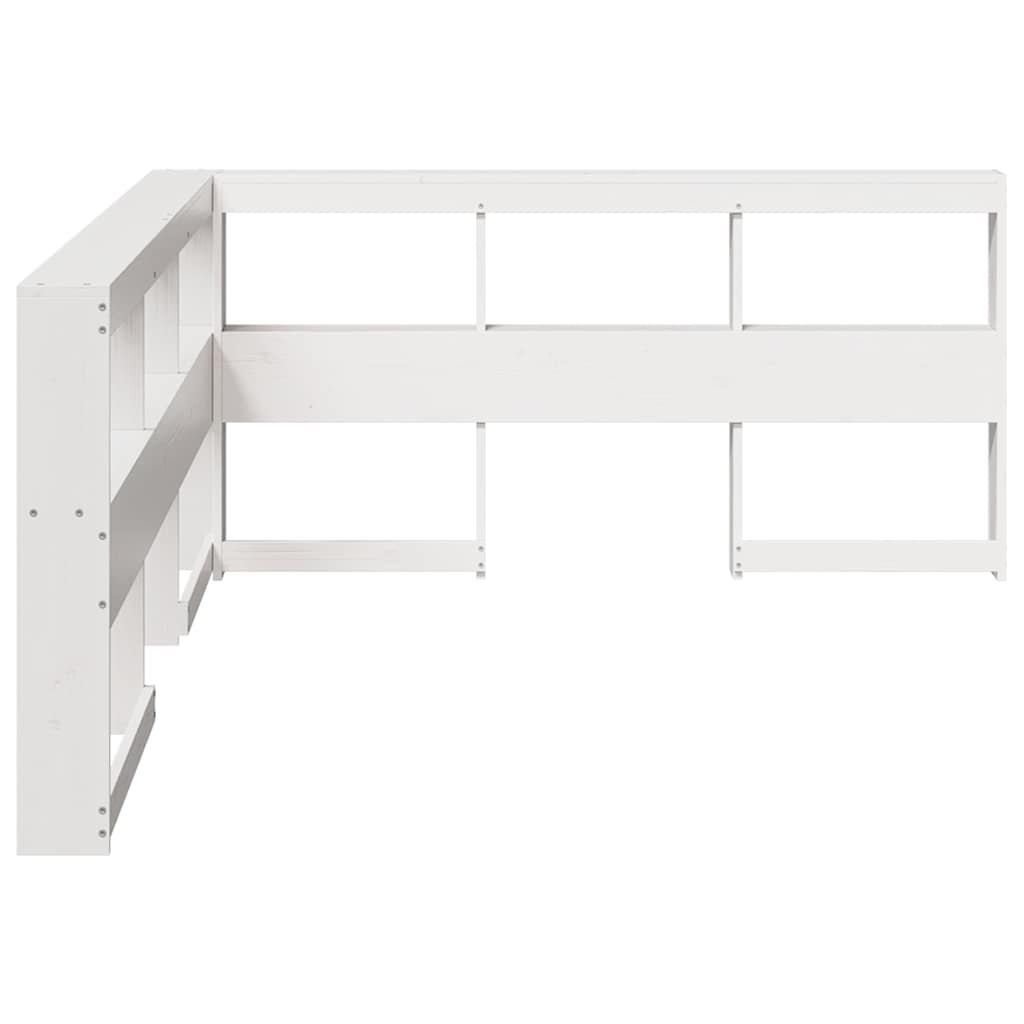 vidaXL Cabecero librería en forma L madera maciza pino blanco 40 cm