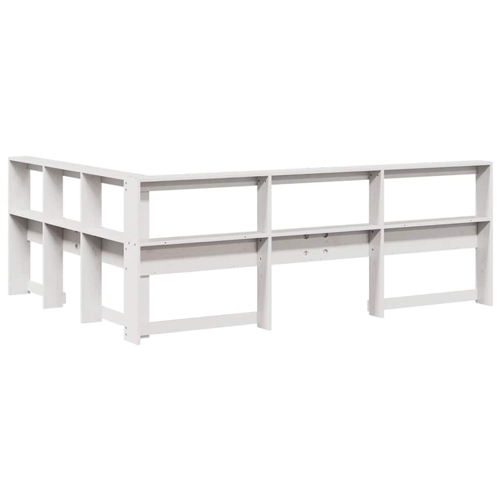 vidaXL Cabecero librería en forma L madera maciza pino blanco 40 cm