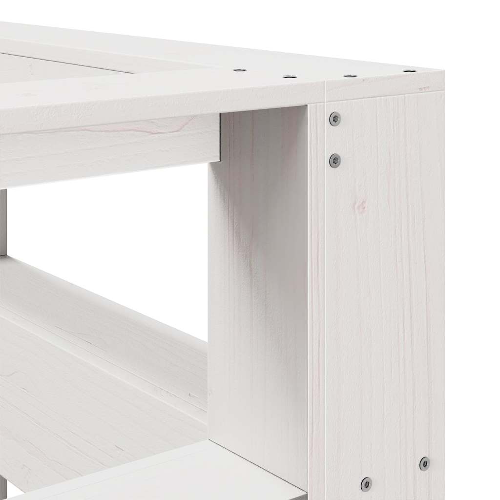 vidaXL Cabecero librería en forma L madera maciza pino blanco 40 cm