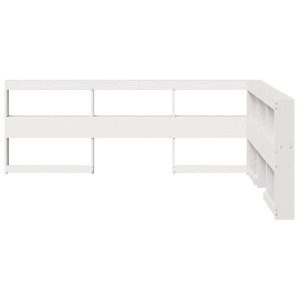 vidaXL Cabecero librería en forma L madera maciza pino blanco 135 cm