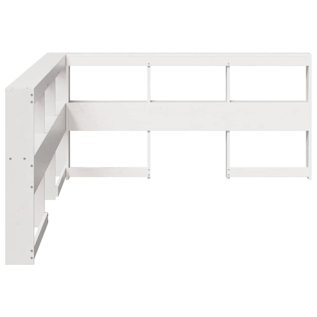 vidaXL Cabecero librería en forma L madera maciza pino blanco 135 cm