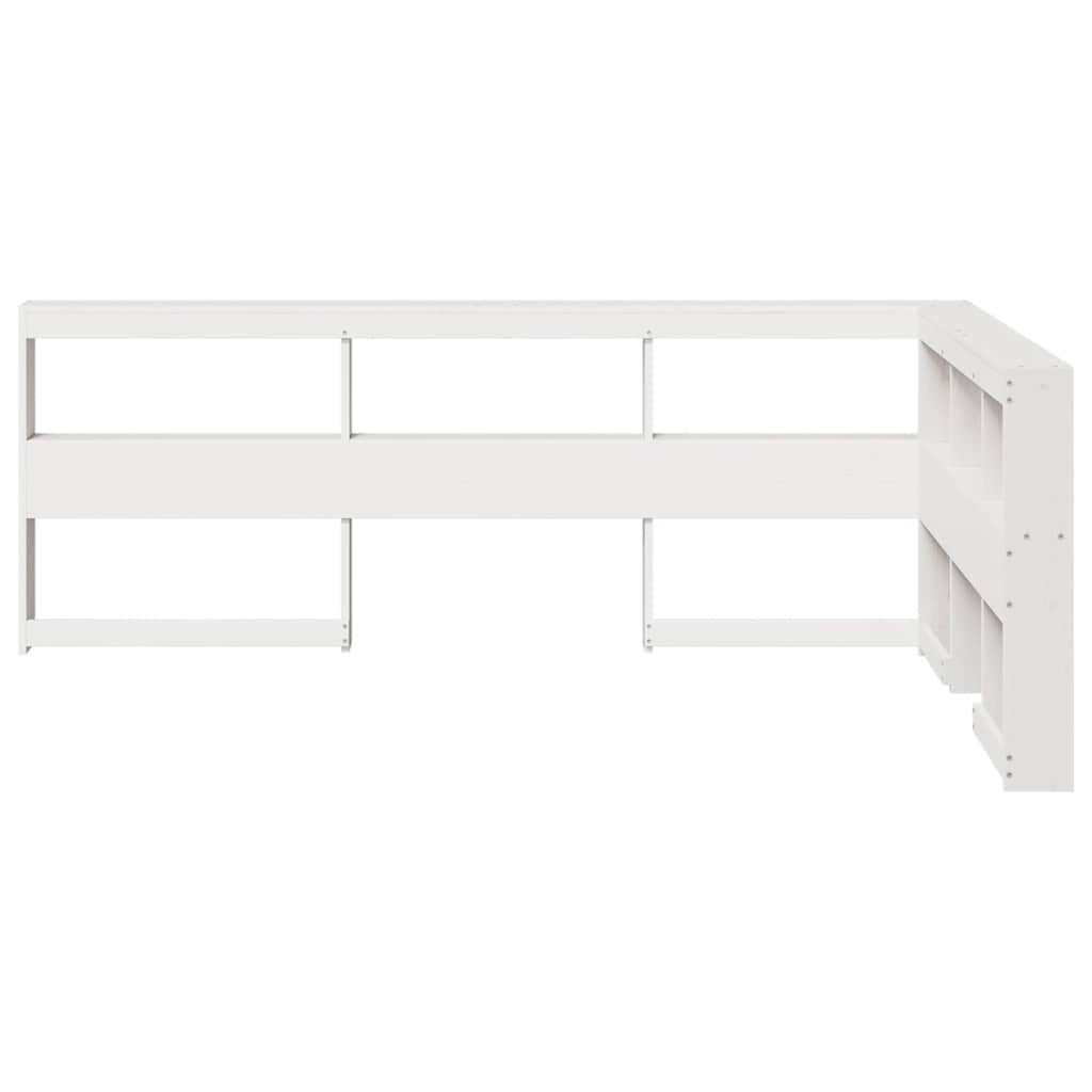 vidaXL Cabecero librería en forma L madera maciza pino blanco 120 cm