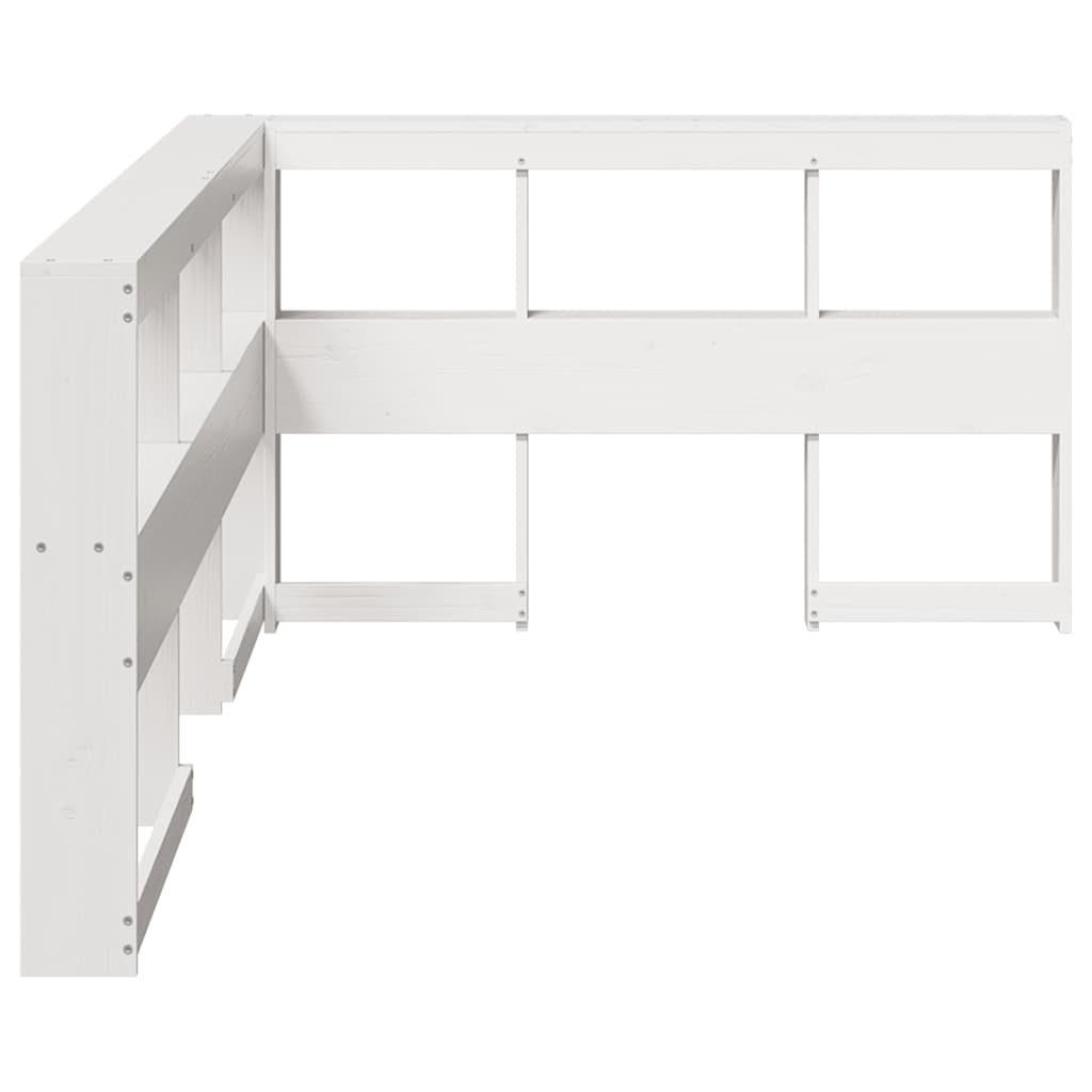 vidaXL Cabecero librería en forma L madera maciza pino blanco 120 cm