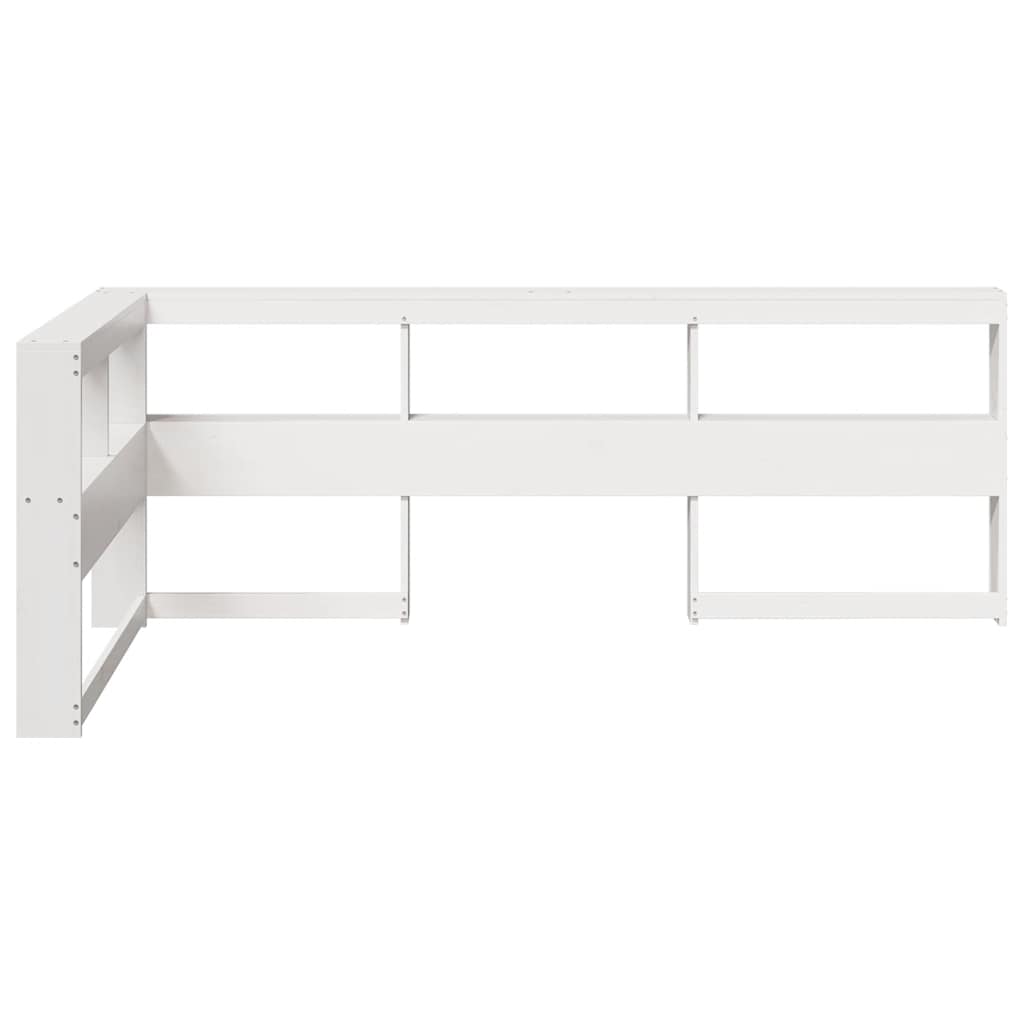 vidaXL Cabecero librería en forma de L madera maciza pino blanco 90cm