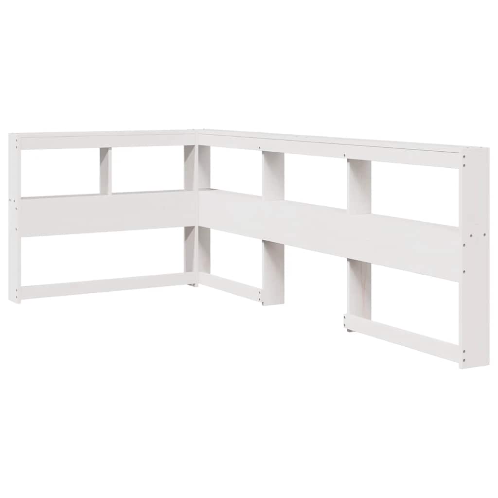 vidaXL Cabecero librería en forma L madera maciza pino blanco 75 cm