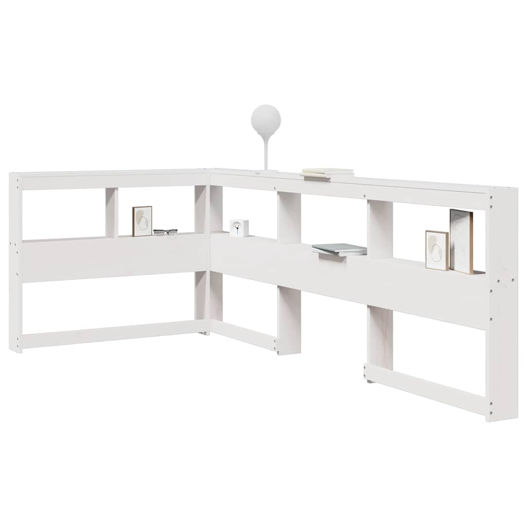 vidaXL Cabecero librería en forma L madera maciza pino blanco 75 cm