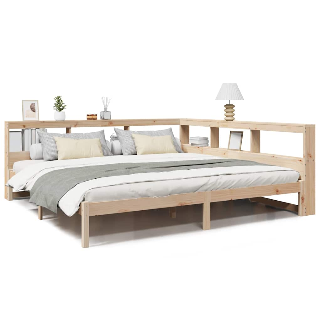 vidaXL Cama con estantería sin colchón madera maciza de pino 200x200cm