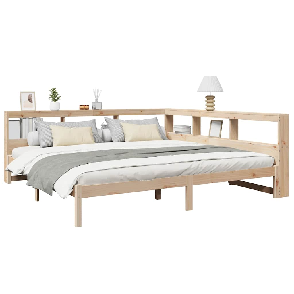 vidaXL Cama con estantería sin colchón madera maciza de pino 200x200cm