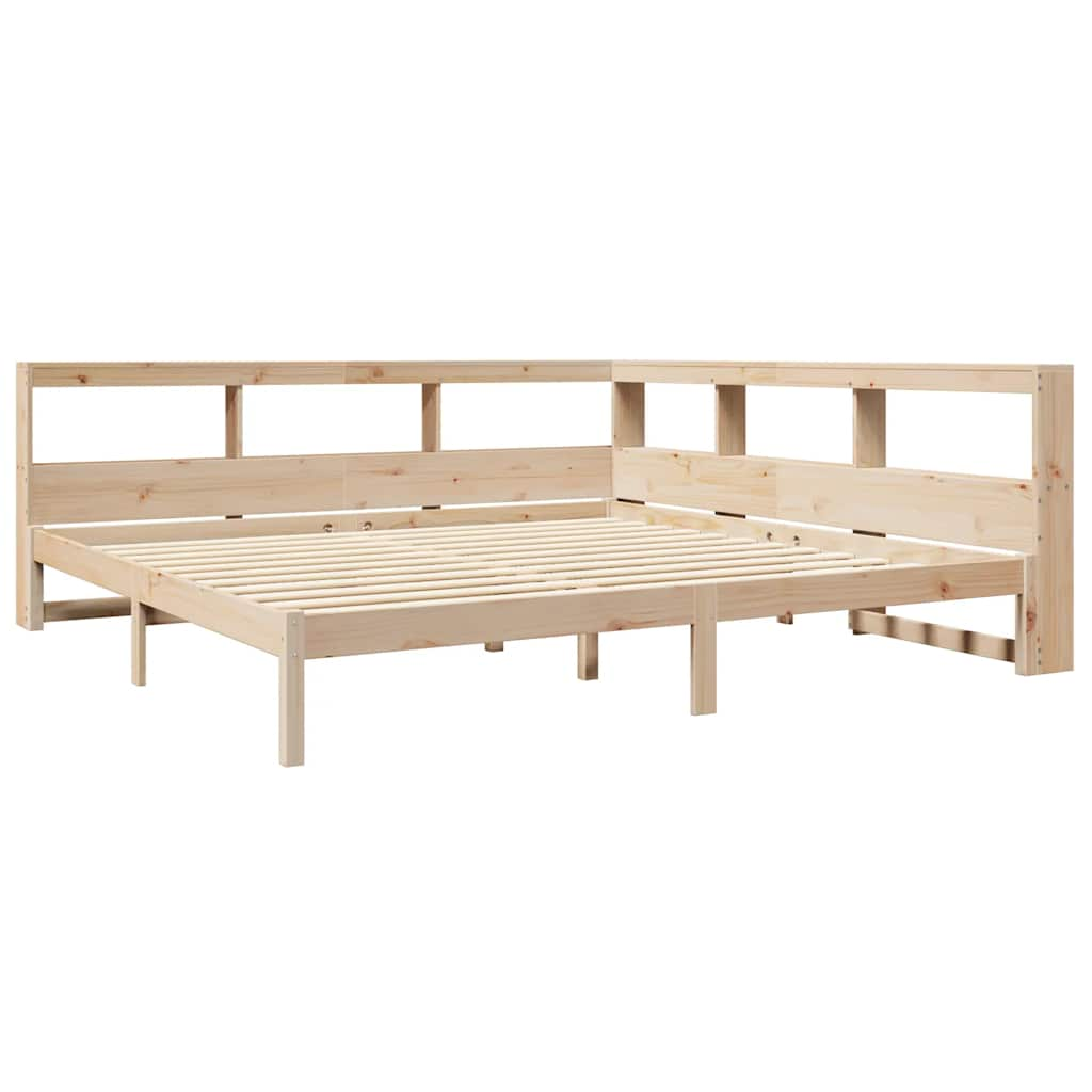 vidaXL Cama con estantería sin colchón madera maciza de pino 200x200cm