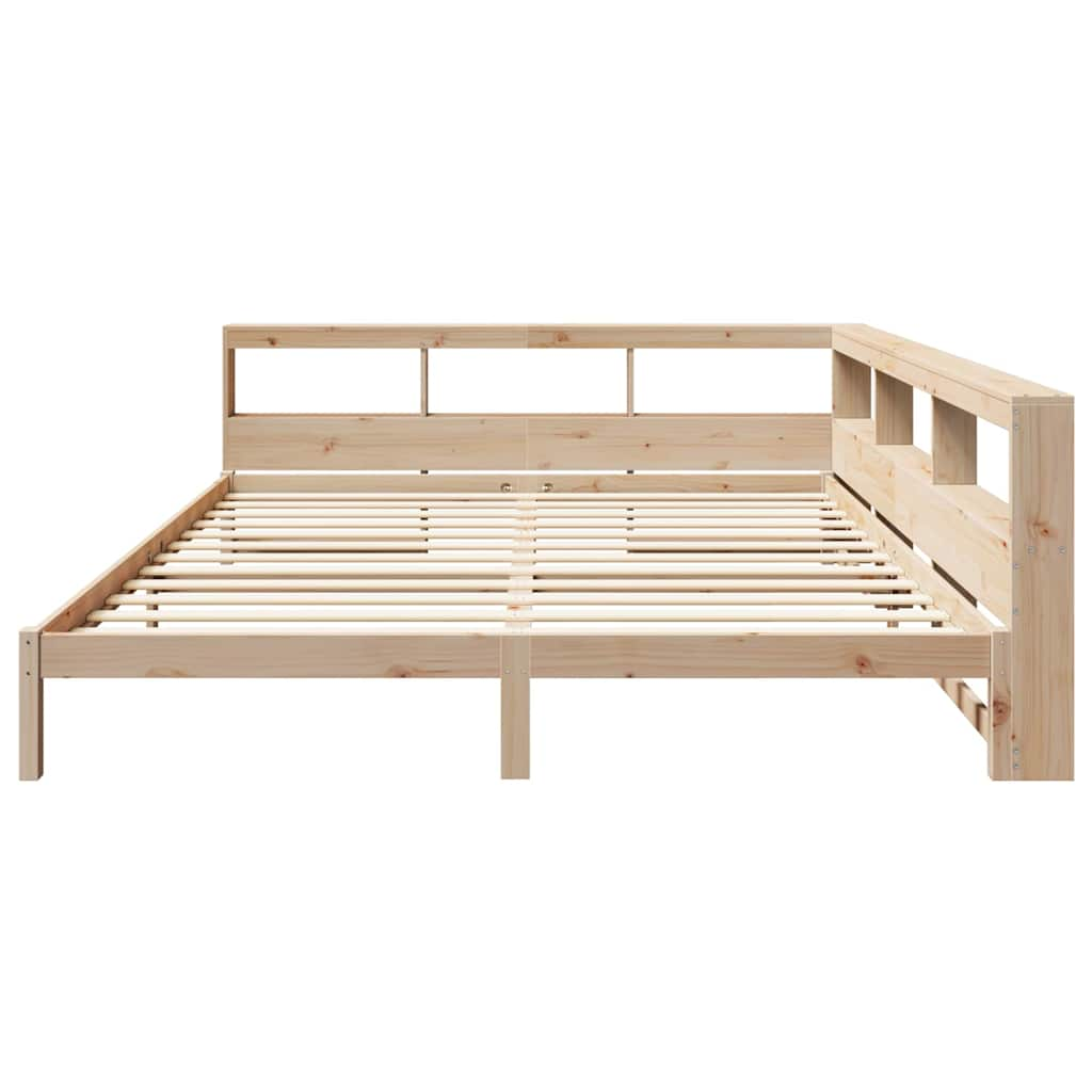 vidaXL Cama con estantería sin colchón madera maciza de pino 200x200cm