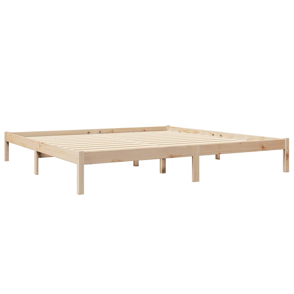 vidaXL Cama con estantería sin colchón madera maciza de pino 200x200cm