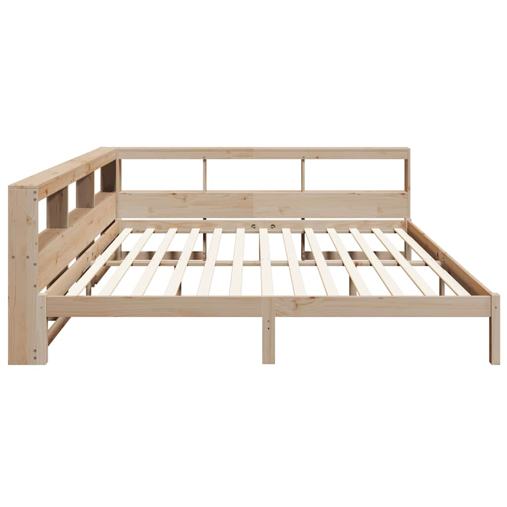 vidaXL Cama con estantería sin colchón madera maciza de pino 200x200cm