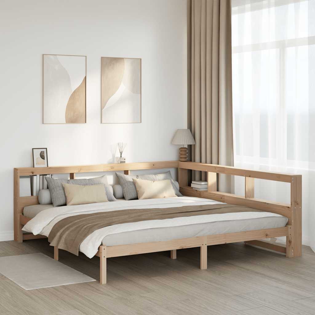 vidaXL Cama con estantería sin colchón madera maciza de pino 200x200cm