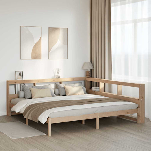 vidaXL Cama con estantería sin colchón madera maciza de pino 200x200cm