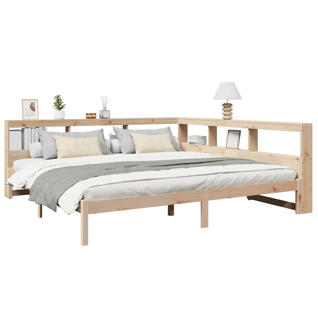 vidaXL Cama con estantería sin colchón madera maciza de pino 180x200cm