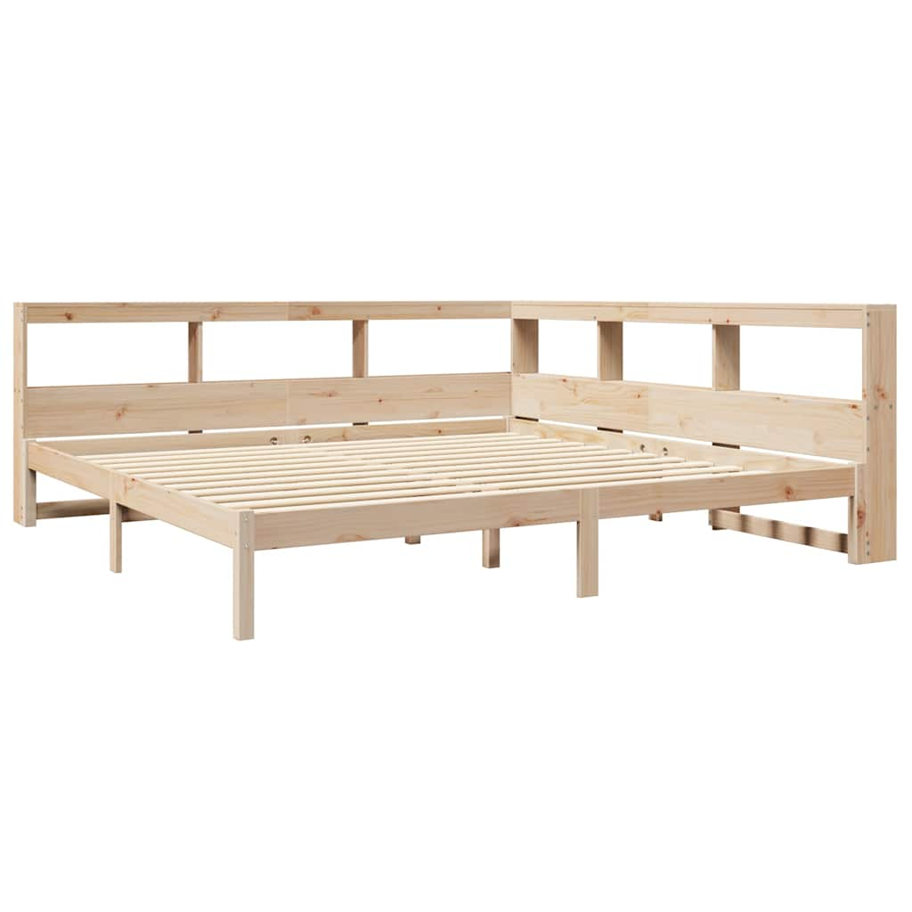 vidaXL Cama con estantería sin colchón madera maciza de pino 180x200cm