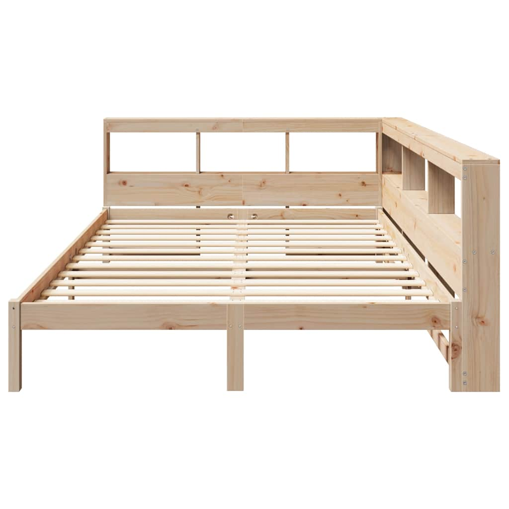 vidaXL Cama con estantería sin colchón madera maciza de pino 160x200cm