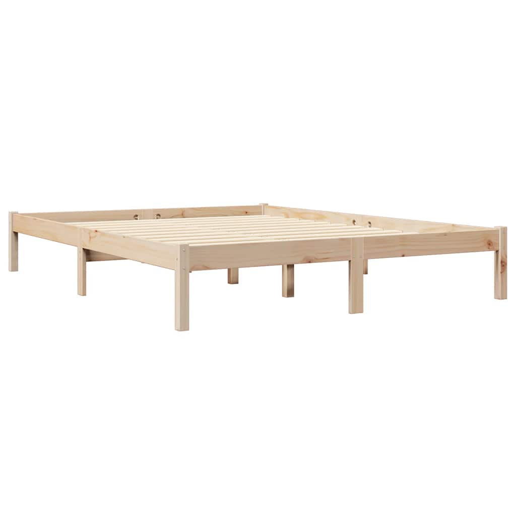 vidaXL Cama con estantería sin colchón madera maciza de pino 160x200cm