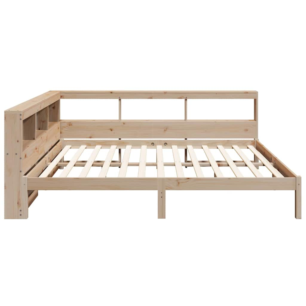 vidaXL Cama con estantería sin colchón madera maciza de pino 160x200cm