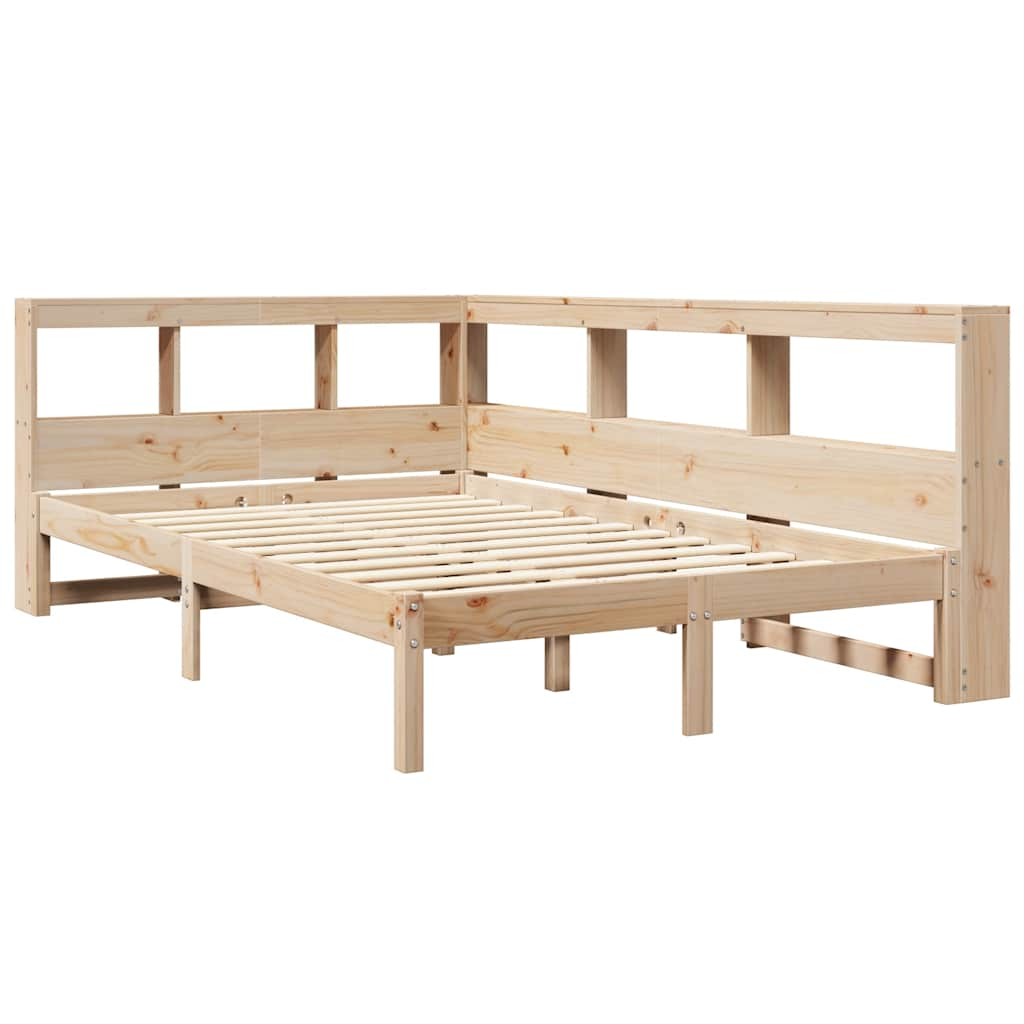 vidaXL Cama con estantería sin colchón madera maciza de pino 120x200cm