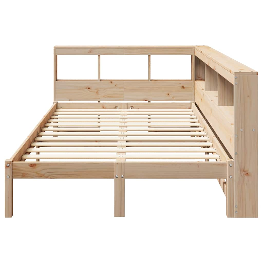 vidaXL Cama con estantería sin colchón madera maciza de pino 120x200cm