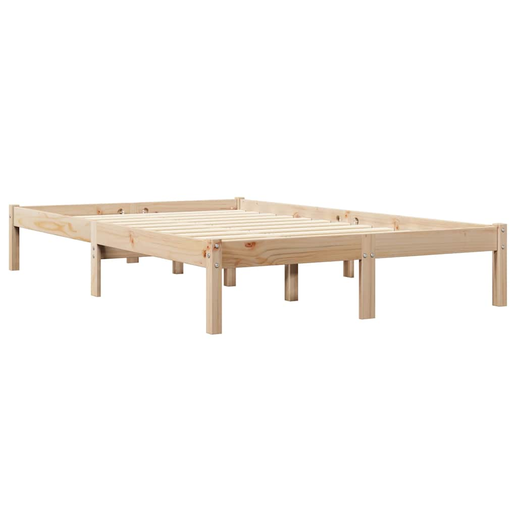 vidaXL Cama con estantería sin colchón madera maciza de pino 120x200cm