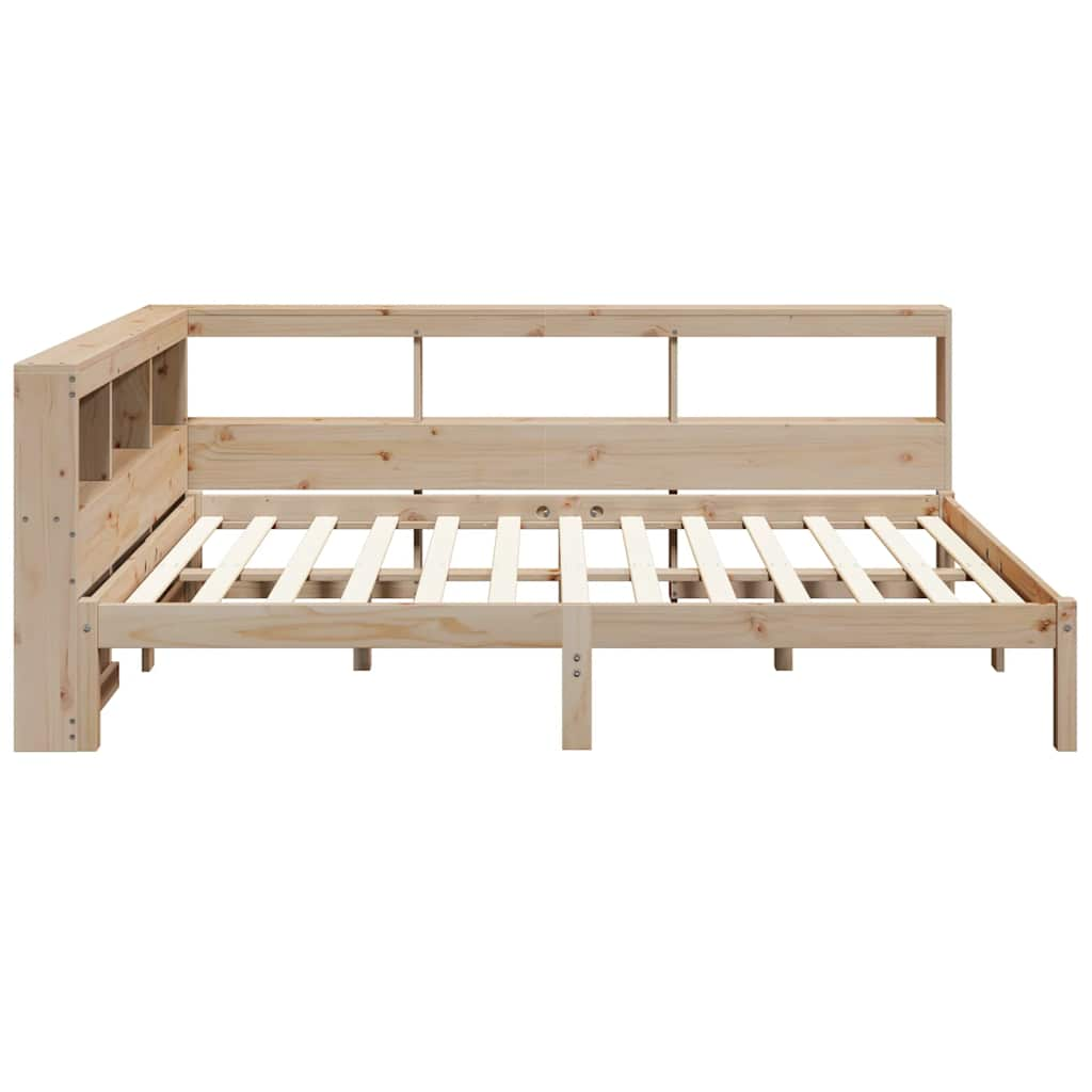 vidaXL Cama con estantería sin colchón madera maciza de pino 120x200cm