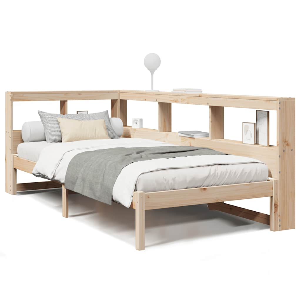 vidaXL Cama con estantería sin colchón madera maciza de pino 100x200cm