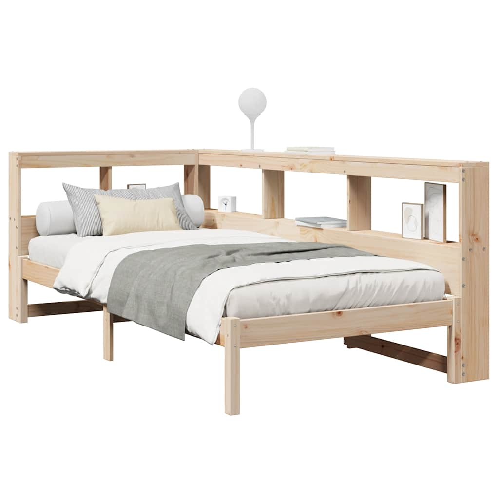 vidaXL Cama con estantería sin colchón madera maciza de pino 100x200cm